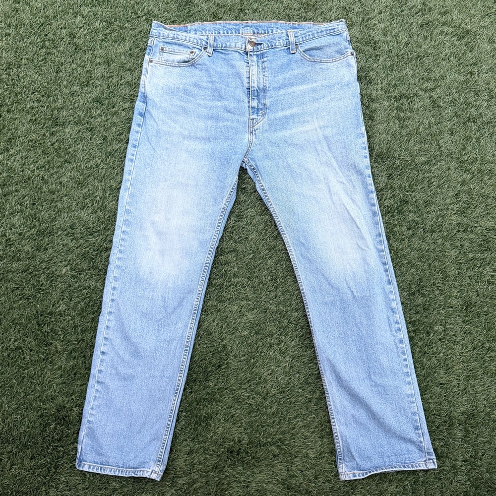 Levis 505 Jeans 40x32 Straight Leg Classic Light Blue Denim